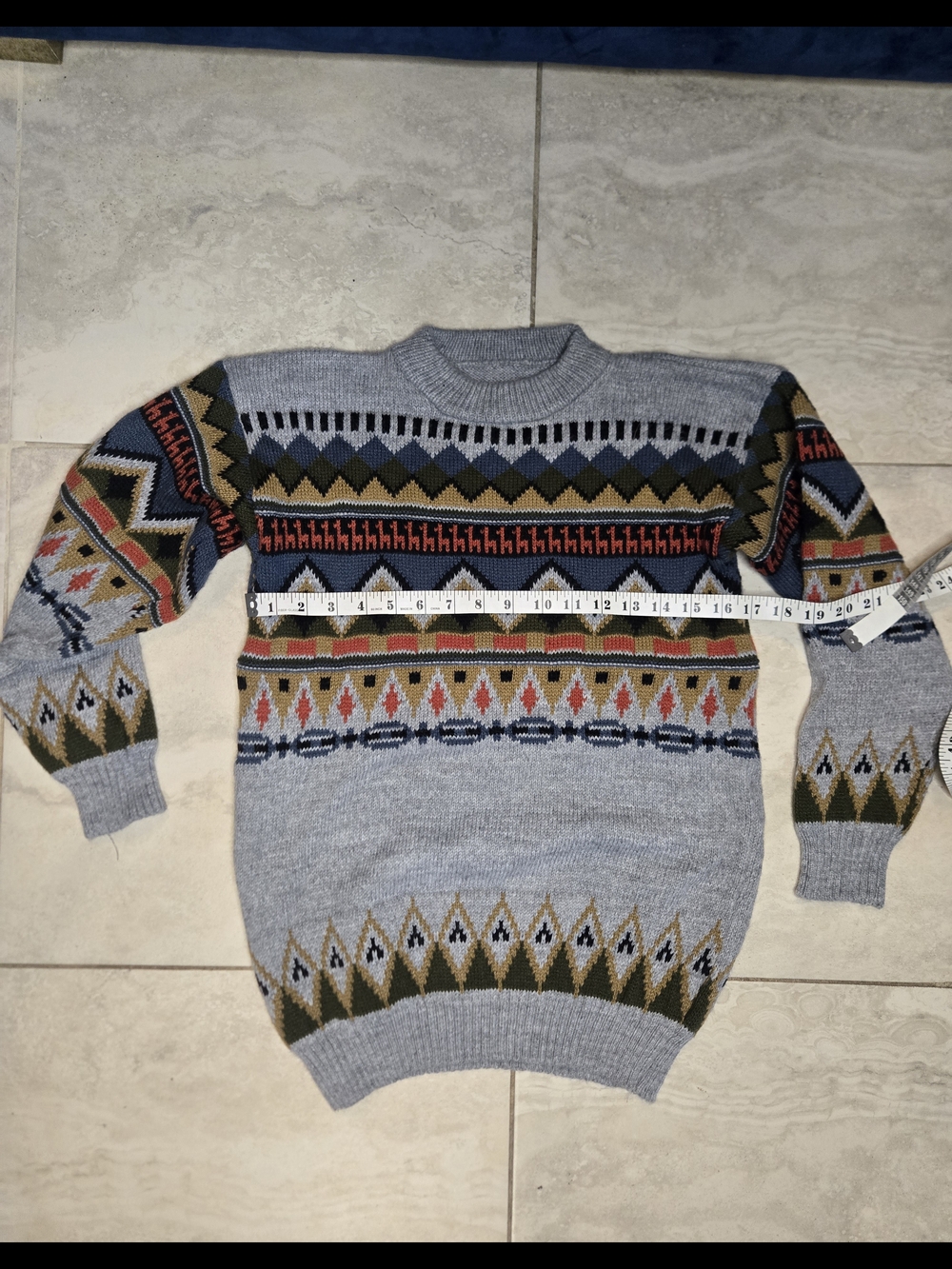 Bolivian Alpaca Wool  Patterned Crewneck Sweater